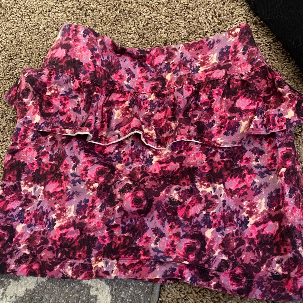 Pink floral skirt